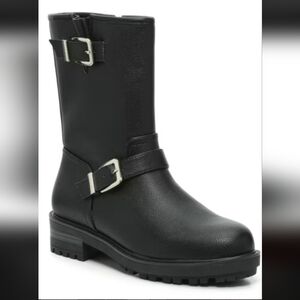 Kelly & Katie Black Textured Ankle Boots